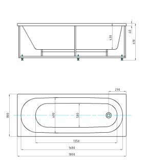 Акриловая ванна AZARIO FELISA AV.0040180 прямоугольная
